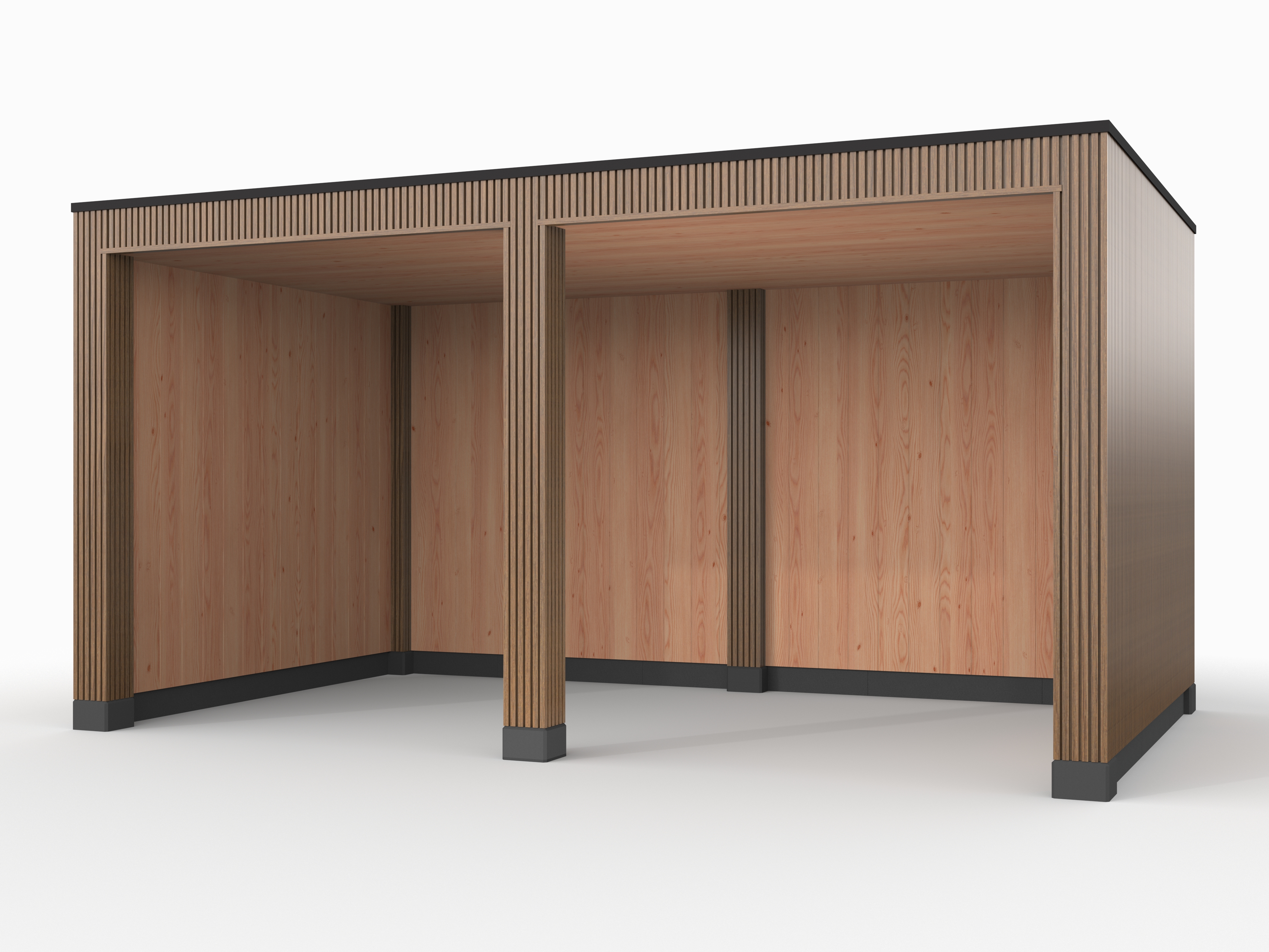 Douglas overkapping, 500 x 300, met achterwand en twee zijwanden, Westwood Rhombus Teak - Afbeelding 1
